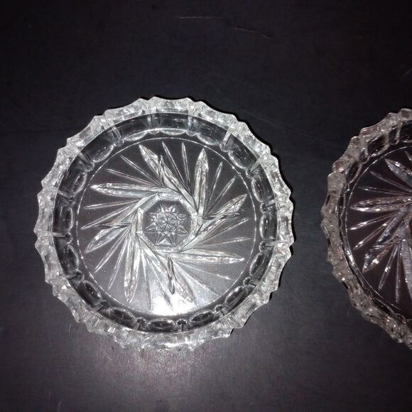 🆕🥃 Vintage Crystal Pinwheel Coasters Set of 4 - Picture 2 of 5
